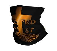 Jesus Cross Pray Verse Christianity Rooted In Christ Bronze Men Women Half Face Headwear Multifunctional Half Face Scarf Unisex Face Protection For Sports Tennis Climbing