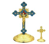 Jesus Cross Sculpture,Religious Figurine Keepsake | Praying Religious Figurine | for Bedside Desk Desktop Bathroom Nightstand Shelf Mantel Fireplace Stair Apartment Holiday