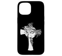 Jesus Cross Silhouette of Christ Messiah Crown Of Thorns Art Case for iPhone 15