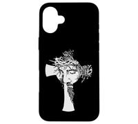 Jesus Cross Silhouette of Christ Messiah Crown Of Thorns Art Case for iPhone 16 Plus