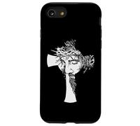 Jesus Cross Silhouette of Christ Messiah Crown Of Thorns Art Case for iPhone SE (2020) / 7 / 8