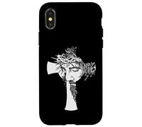 Jesus Cross Silhouette of Christ Messiah Crown Of Thorns Art Case for iPhone X/XS