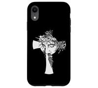Jesus Cross Silhouette of Christ Messiah Crown Of Thorns Art Case for iPhone XR