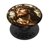 Jesus Crown of Thorns Round Art PopSockets Adhesive PopGrip