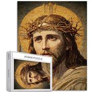 Jesus Crowned with Thorns 1000 Piece Jigsaw Puzzles for Adults Golden Halo Background Art Jigsaw Challenging Family Activity Games Colorful DIY Craft Puzzle for Home Decor Gifts 20×27 Inches