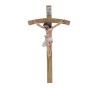 Jesus Crucifix for Wall | Catholic Classic Hand Painted Resin Decoration | Religious Wall Decor | for Holy Art Countryside Front Display Desk Offices Thanksgiving Holiday Party