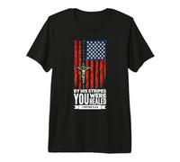 Jesus Crucifix Rosary Patriotic American Flag Premium T-Shirt