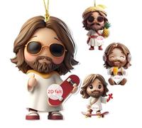 Jesus Decor | Decorative Acrylic Jesus Ornament - Religious Decoration 2D Pendant for Wall Door Party Bag Car Home Decorating