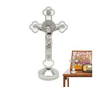 Jesus Decor for Bedroom - Elegant Religious Figurine, Portable Christian Statue | durablle Metal Sculpture, Inspirational Ornament with Prayer Room Altar Setup Shelves Mantels Living Spaces