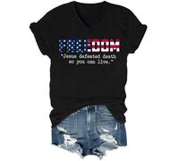 Jesus Defeated Death So You Can Live Shirt Freedom Tee Jesus Defeated Death So You Can Live T-Shirt V-Neck Black