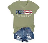 Jesus Defeated Death So You Can Live Shirt Freedom Tee Jesus Defeated Death So You Can Live T-Shirt V-Neck Olive Green