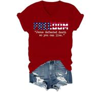 Jesus Defeated Death So You Can Live Shirt Freedom Tee Jesus Defeated Death So You Can Live T-Shirt V-Neck Claret
