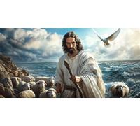 Jesus Diamond Art Kits Adults, Paint by Numbers for Adults Christ Pattern with Full Square Drill Canvas, 5D Diamond Painting Beginner Gem Art Kits for Home Wall Room Decor, Gifts, 32x64 In, Model366