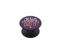 Jesus Did It Christian Humor Faith Quote Cute Bow PopSockets Adhesive PopGrip