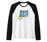 Jesus Did It Raglan Baseball Tee