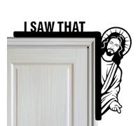 Jesus Door Decor - Creative Wood Frame, Jesus Christian Decoration | I Saw That Unique Funny Christian Home Door Housewarming Giftt, Household Window Frame Decor For Church And Religious Spaces