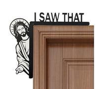Jesus Door Frame Sign Funny Jesus Door - Wooden Frame Corner Decoration for Living Room, Bedroom, Church, School, Apartment
