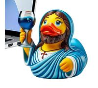 Jesus Duck - 3.5 Inch Large Resin Jesus Duck Statue | Floating Duck with Robe and Beard Design | Sacred Duck Toy - Faith Inspired Gift for Kids and Adults, Bath Room