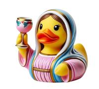 Jesus Duck Christian Gift 3.5Inch Resin Jesus Rubber Duck Statue Funny Virgin Mary Duck Desktop Ornament Christian Decor