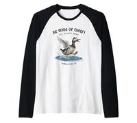 Jesus Duck Running on Water Funny Christian Bible Matthew Raglan Baseball Tee
