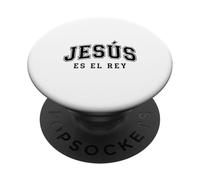 Jesús Es El Re'y Cristiana Fe Religiosa Regalo PopSockets Adhesive PopGrip
