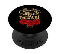 Jesus Es Mi Rey, Roca Y Mi Fortaleza, Bible Verse Sayings PopSockets Adhesive PopGrip