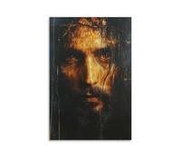 Jesus Face Canvas Wall Art Emotional Christian Poster Print Featuring Crown of Thorns Religious Home Decor for Church Prayer Room Living Room Or Spiritual Gift Idea Gift 16x24inch(40x60cm) Unframed