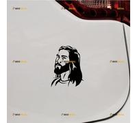 Jesus Face Christ God Sticker Decal Vinyl - Black 15.2cm - for Car Boat Laptop Cup No Background Die-Cut 0121a5