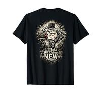 Jesus Face Inside Cross Crown of Thorns Back Design T-Shirt