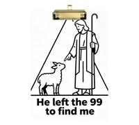 Jesus Faith He Left The 99 to Find Me A4 clipboard for Girls Hard Board for Volleyball Baseball Coaches Size 9 x 12