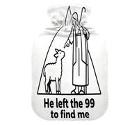 Jesus Faith He Left The 99 to Find Me Travel hot Water Bottle with Soft Cover, 1L Warm Water Bottle for Bed for Period Cramps,Period Cramps,Bolsa para agua Caliente para Dolor