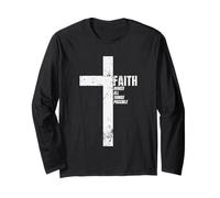 Jesus Faith Makes All Things Possible Catholic Jesus Cross Long Sleeve T-Shirt