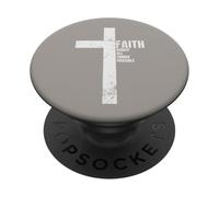 Jesus Faith makes all things possible Catholic Jesus Cross PopSockets Adhesive PopGrip