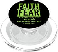 Jesus Faith Over Fear Green Psalms 118:6 Christian Scripture PopSockets PopGrip for MagSafe
