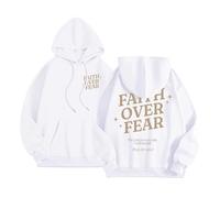 Jesus Faith Over Fear Hoodies for Women Y2K Summer Christian Anime with Hood Outfits Trust In The Lord Workou Beach Graphic Casual Hooded Tops Fashion with Designs Religious God Thin White