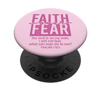 Jesus Faith Over Fear Pink Psalms 118:6 Christian Scripture PopSockets Adhesive PopGrip