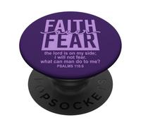 Jesus Faith Over Fear Purple Psalm 118:6 Christian Scripture PopSockets Adhesive PopGrip