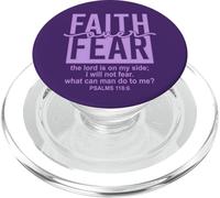 Jesus Faith Over Fear Purple Psalm 118:6 Christian Scripture PopSockets PopGrip for MagSafe