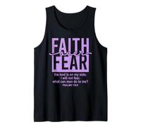 Jesus Faith Over Fear Purple Psalm 118:6 Christian Scripture Tank Top