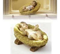 Jesus Figure Manger, Babys Jesus In A Manger Nativity Figurine, Jesusmanger Straw Bed Sculpture Ornaments, Christmas Crib Nativity Scene Resin Figures, Christian Jesusstatue Home Décor