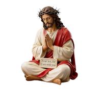 Jesus Figures - Jesus Statue - Inspirational Religious Sculpture | Resin Jesus-Christ statue for Bedside Desk Table Fireplace athroom Nightstand Birthday Shelf Mantel