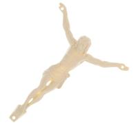 Jesus Figurine Plastic Wall Cross Decoration, Beige Religious Craft Statue | Lightweight Smooth Finish for Church Decorators and Religious Gift Buyers, Remembrance Day Reflection, Classic Sacred Accent