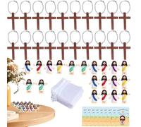 Jesus Figurines Set - Jesus Resin 20 Pieces Dolls Cross Pendants | Small Ac for Religious Events, Collectable Toys Hide-and-Seek Card Decorations p