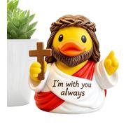 Jesus Figurines | Tiny Cross Religious Statue | Cross Duck Statue Ornament | for Home Office Desk Garden Christmas Easter Thanksgiving Church Birthday Wedding Prayer Meditation
