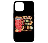 Jesus Fill My Cup Psalm 23:5 Fall Leaves Case for iPhone 15
