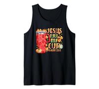 Jesus Fill My Cup Psalm 23:5 Fall Leaves Tank Top