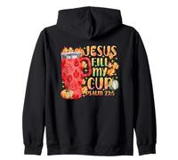 Jesus Fill My Cup Psalm 23:5 Fall Leaves Zip Hoodie
