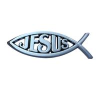 Jesus Fish Decal Sticker - Acrylic Christian Emblem for Car Window Use | Religious Bumper Graphic for Trucks Laptops Cars Faith Symbol Outdoor Indoor Decor Accessory KitOK
