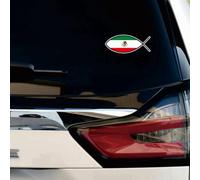 Jesus Fish Flag of Mexico Mexican Sticker Decal Vinyl God - 2 Pack Reflective 10.2cm - for Car Boat Laptop Cup