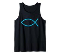 Jesus Fish Ichthys Font Christianity Christian Tank Top